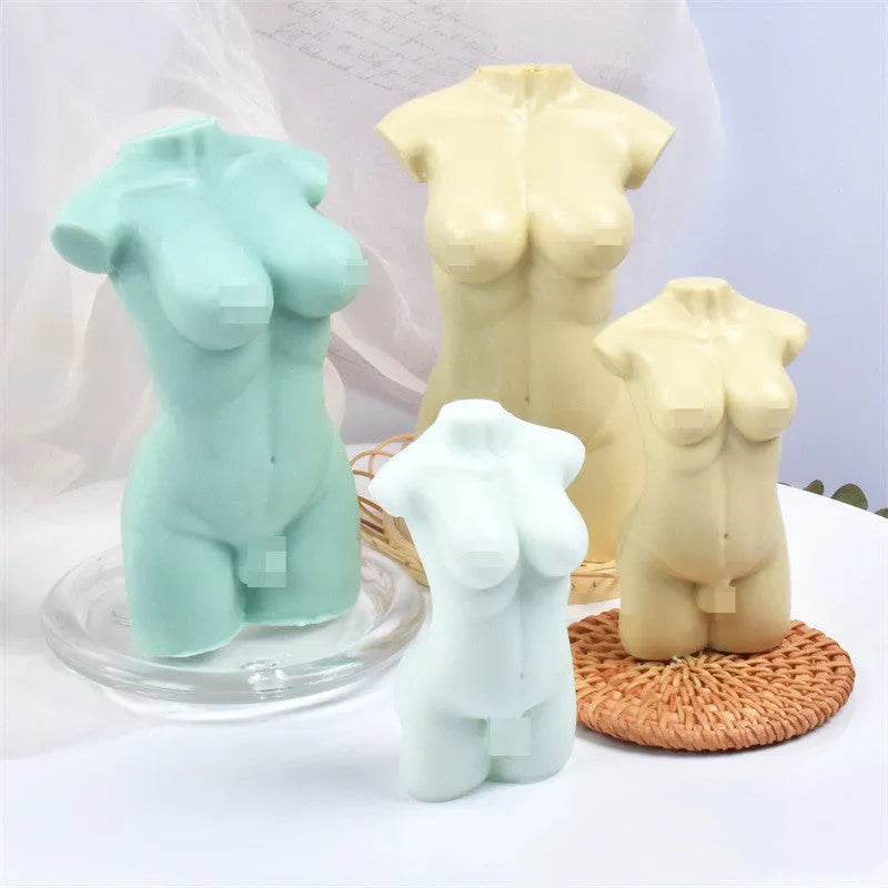 Geometric silicone candle mould showing 10cm and 14cm height options for wax candle making