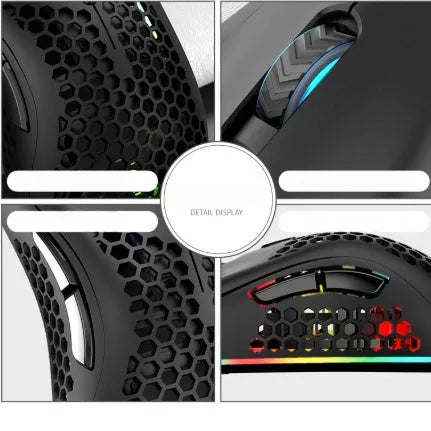 BM600 wireless luminous mouse with hollow-out design in black, cyan or white colours