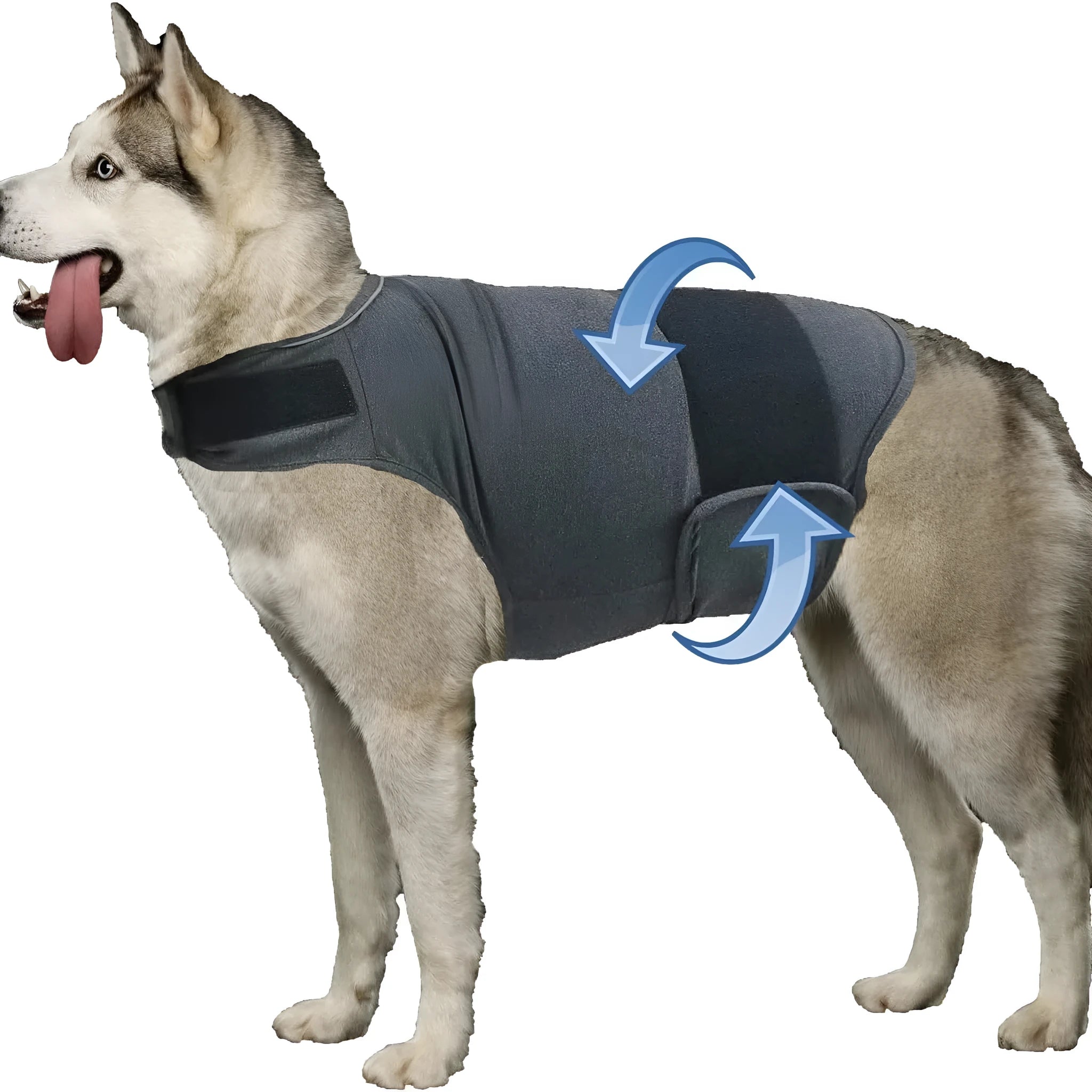 Classic dog anxiety jacket breathable thunder vest in grey for dogs, sizes XS to XXXL