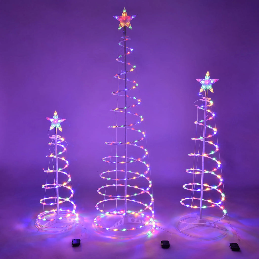 6FT spiral Christmas tree LED lights with remote control for indoor outdoor holiday decoration