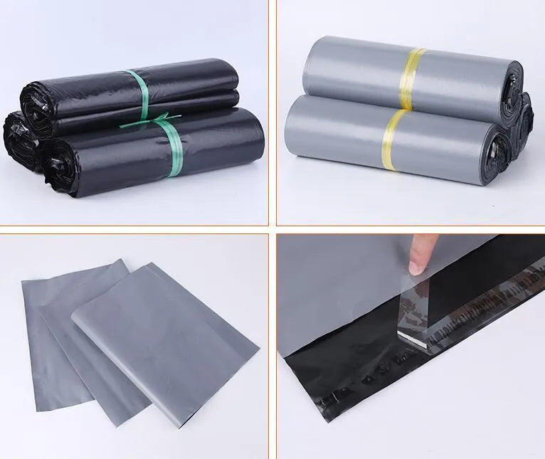 PE plastic courier clothing bag with adhesive strip seal in various sizes and colours