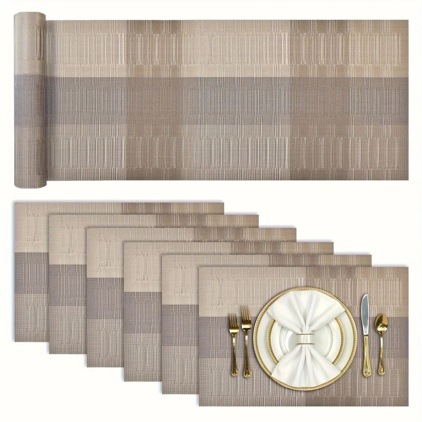 PVC non-slip dish mat in modern simple style showing gradient bamboo black and 30x180cm size options.
