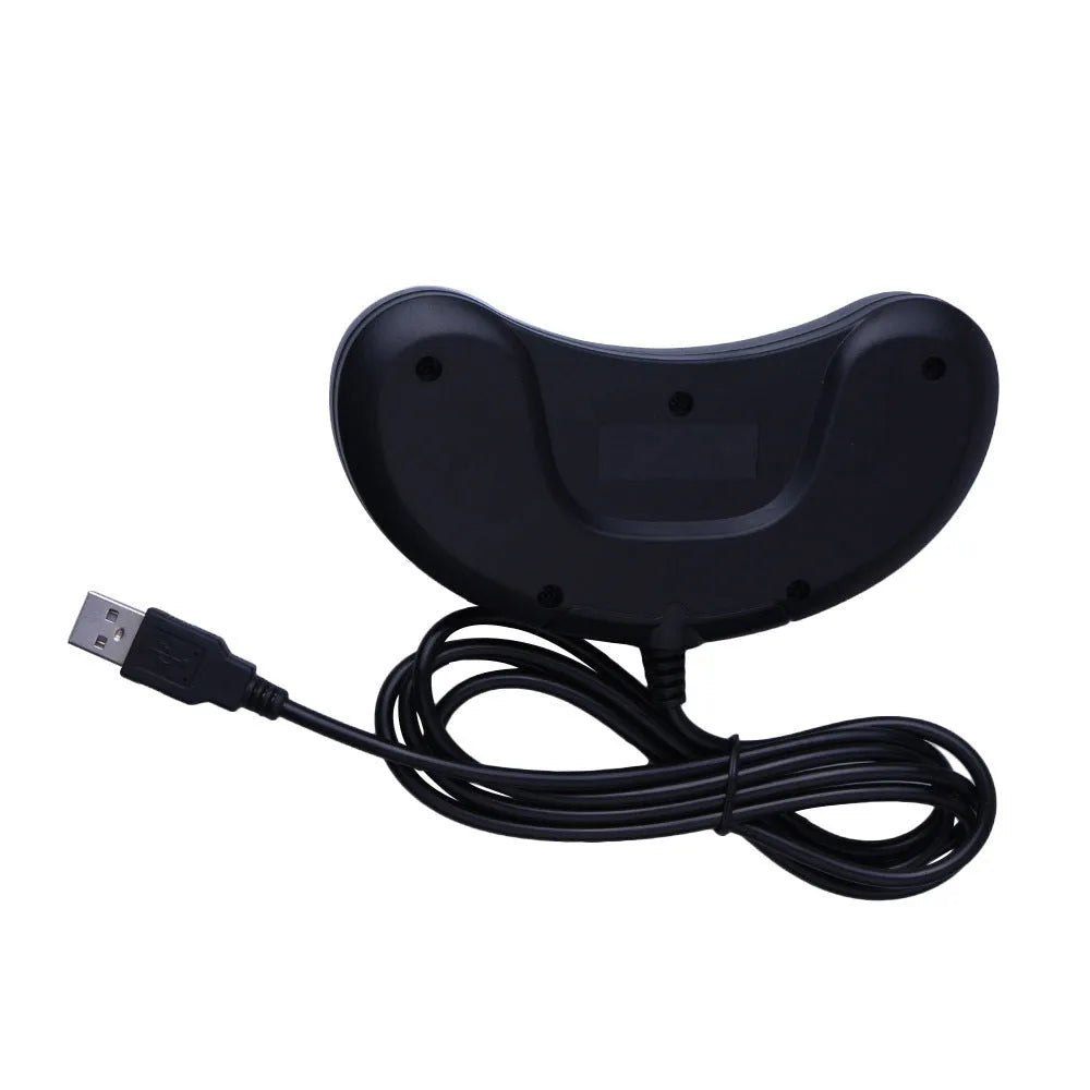 Black Sega USB PC game controller with 1.8 metre cable showing compact size