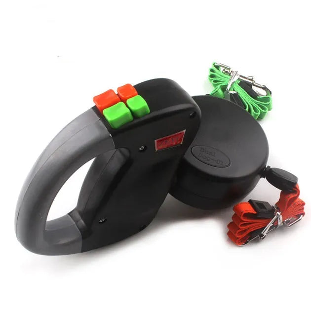 Retractable dog walking leash with 3 metre nylon rope, automatic mechanism, shown in black, pink, or grey