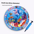 PVC inflatable water cooling mattress for pets in 100cm and 65cm sizes with aquatic graphics