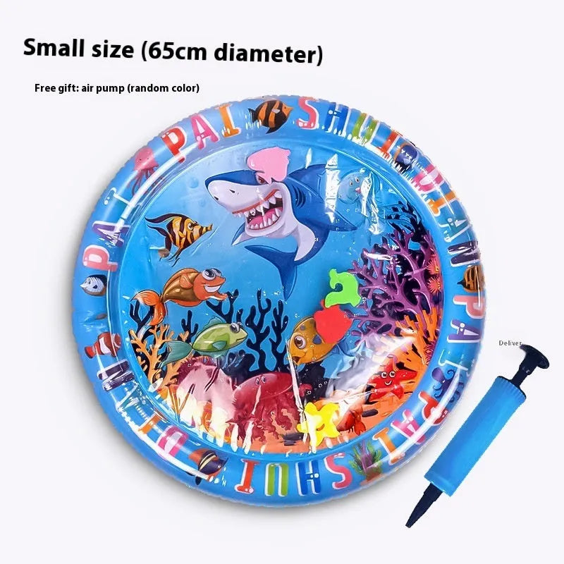 PVC inflatable water cooling mattress for pets in 100cm and 65cm sizes with aquatic graphics