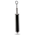 Sword Wind Legend keychain pendant in black zinc alloy, about 2.0x12cm and 35g, in OPP bag.
