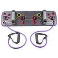 Multifunctional push-up folding board with pull rope combination bracket on a floor