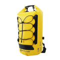 Yellow waterproof PVC backpack with 20L capacity for camping and water sports