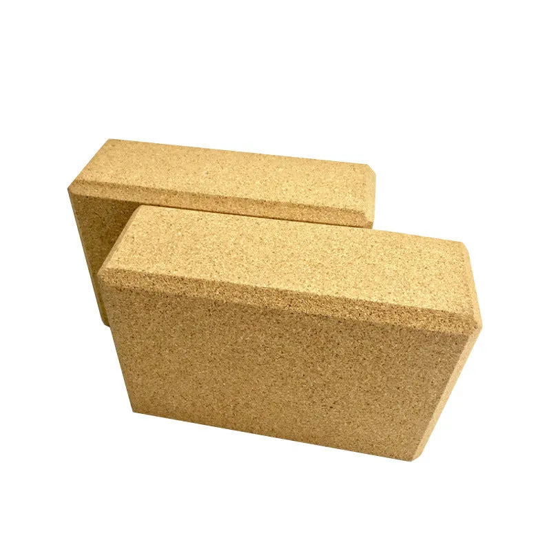 Natural cork colour high density EVA foam yoga brick measuring 24x16x8.8cm for fitness and stretching. Single block.