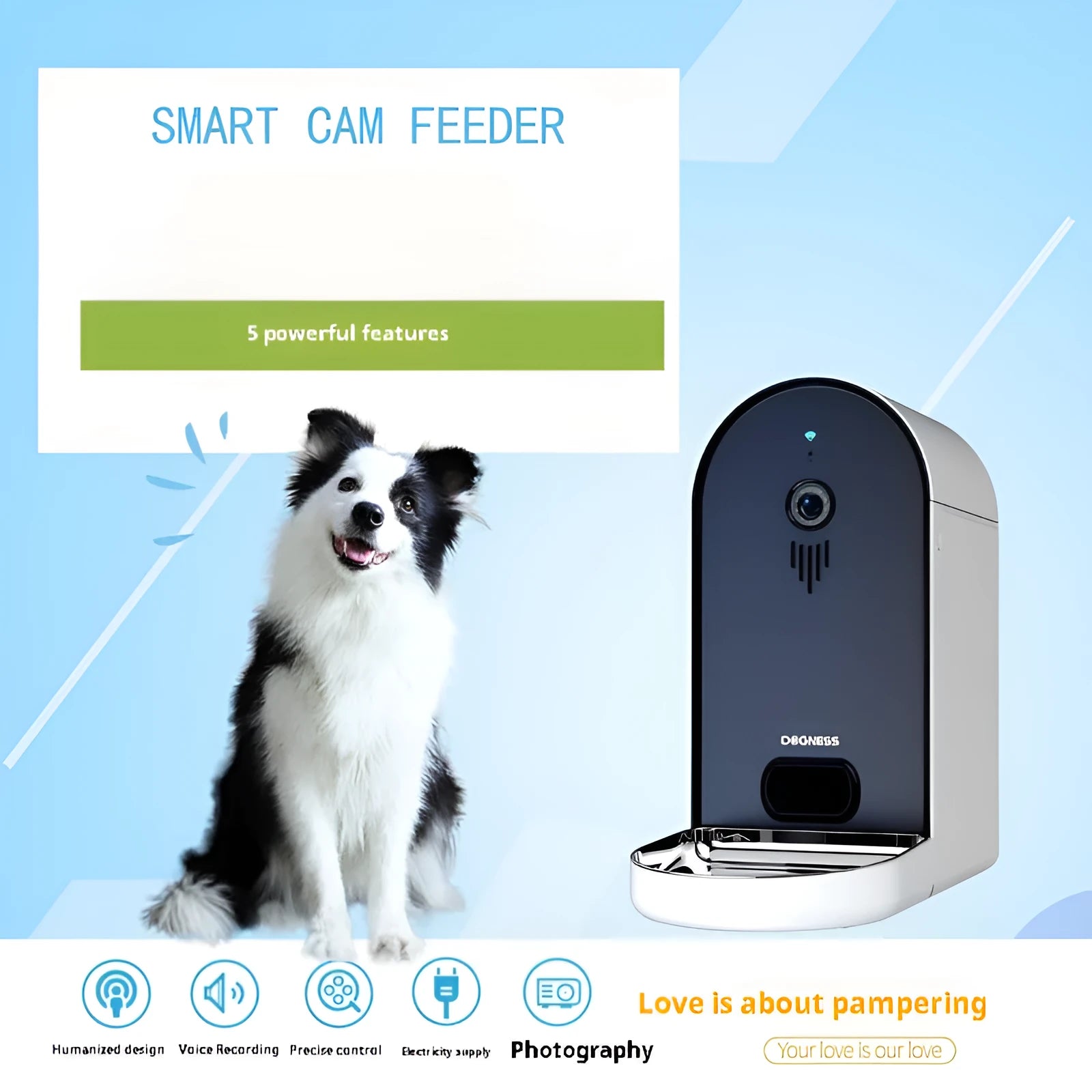 Smart automatic pet feeder for cats and dogs with remote monitoring, shown in Barbie Pink and Ivory White.