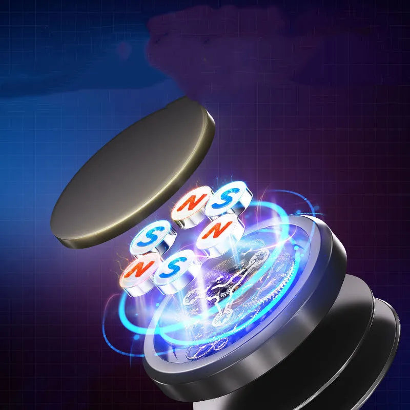 Obsidian black magnetic adsorption mobile phone holder with centripetal force design and alloy construction