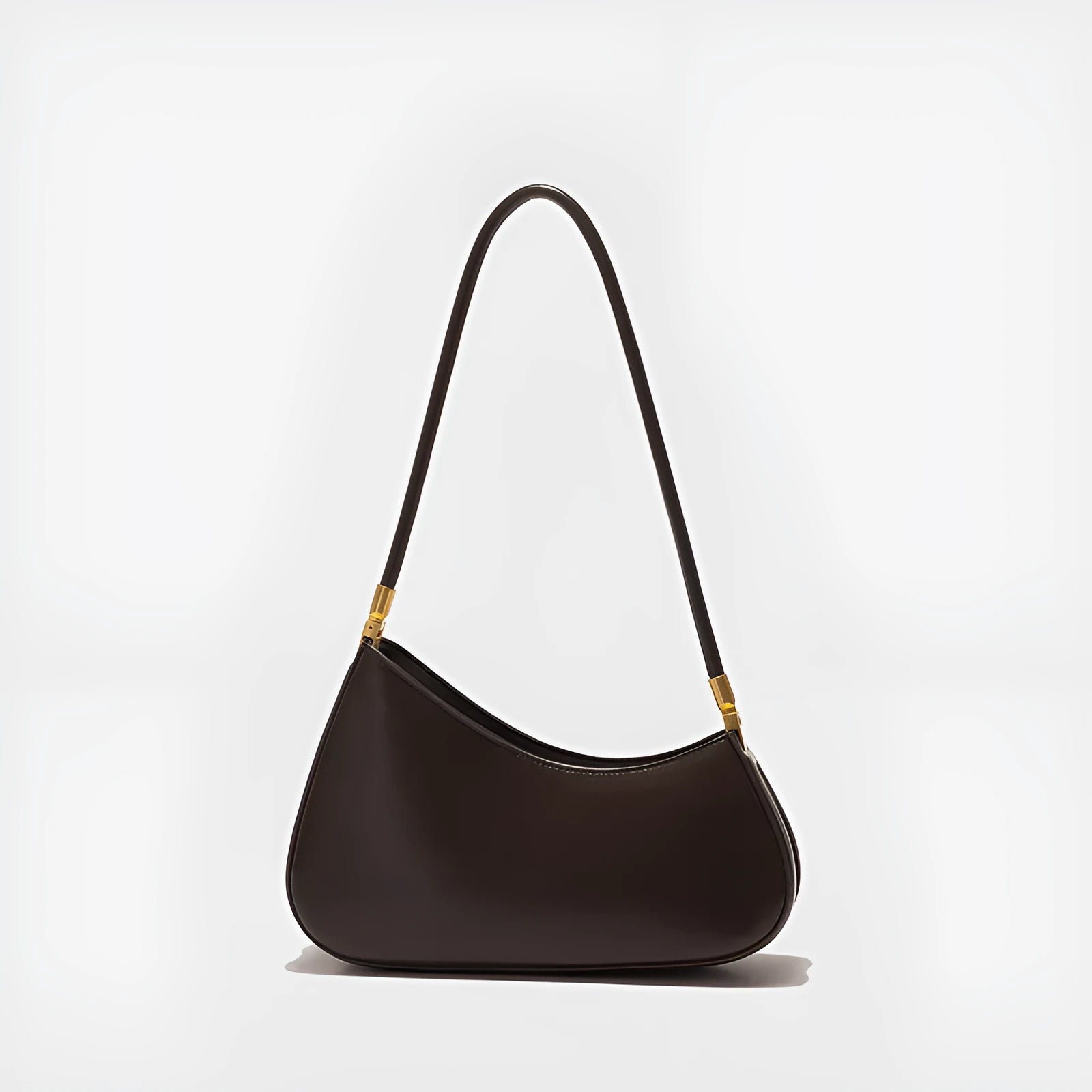 Women's retro oval underarm bag in PU leather available in seven colours with internal zipper organiser