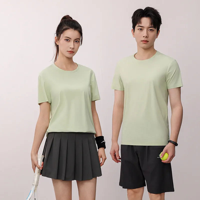 Ice silk quick-drying T-shirt in slim fit with antibacterial and anti-UV properties for summer sports