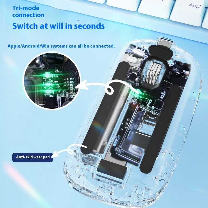 Self-charging Bluetooth mouse for tablet PC and laptop in silver with compact design