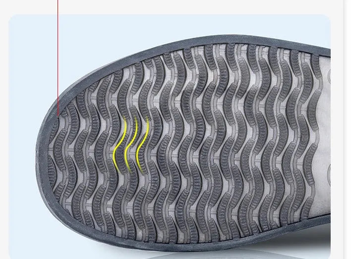 White reusable PVC high-top waterproof shoe cover for women with anti-skid sole.