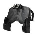 Black and brown black mobile phone game handle with wired connection and gamepad unit