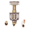 White copper manual press bounce filter element for single basin sink with anti-blocking features