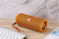Fabric-covered portable Bluetooth speaker with a visible card holder slot in a choice of colours.