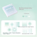 Square 70mm multifunctional notepad with gradient parchment pages, shown in Blush, Chin Blue, Chin Green, and Chin Purple cover colours.