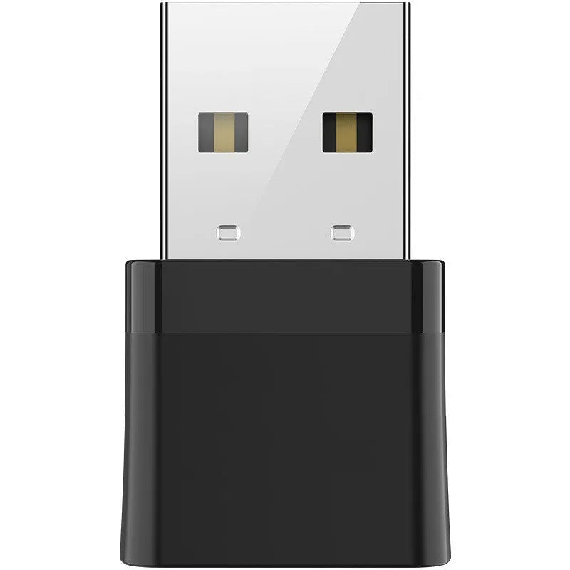 Black USB dual-band Bluetooth network adapter with nickel-plated connector