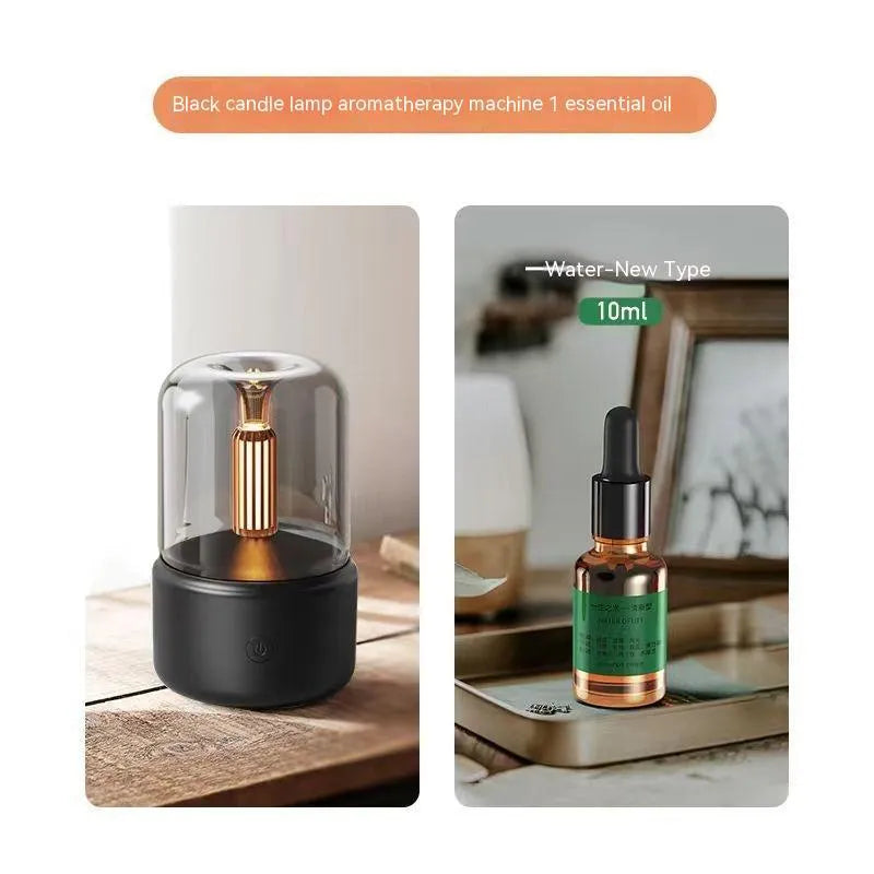 Mini USB aroma diffuser humidifier in Nordic style black with remote control and 120ml tank