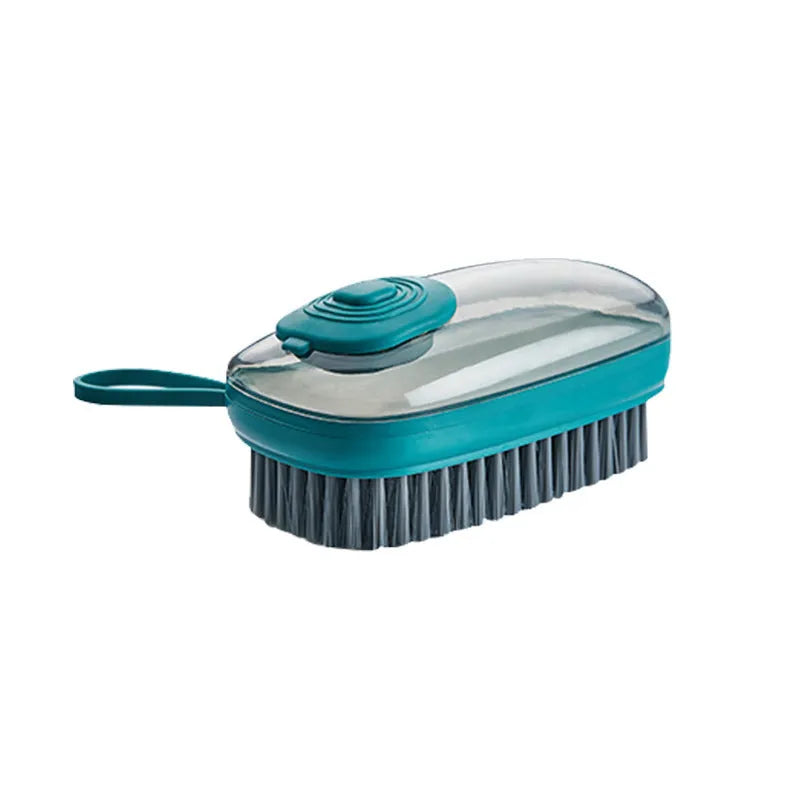 Automatic liquid cleaning brush with ergonomic ABS handle for shoes and laundry cleaning