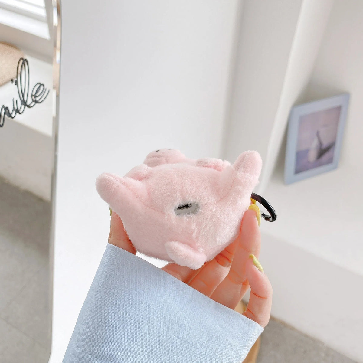 Pink pig cartoon PC back cover earphone box for Apple AirPods 1 and 2 charging case