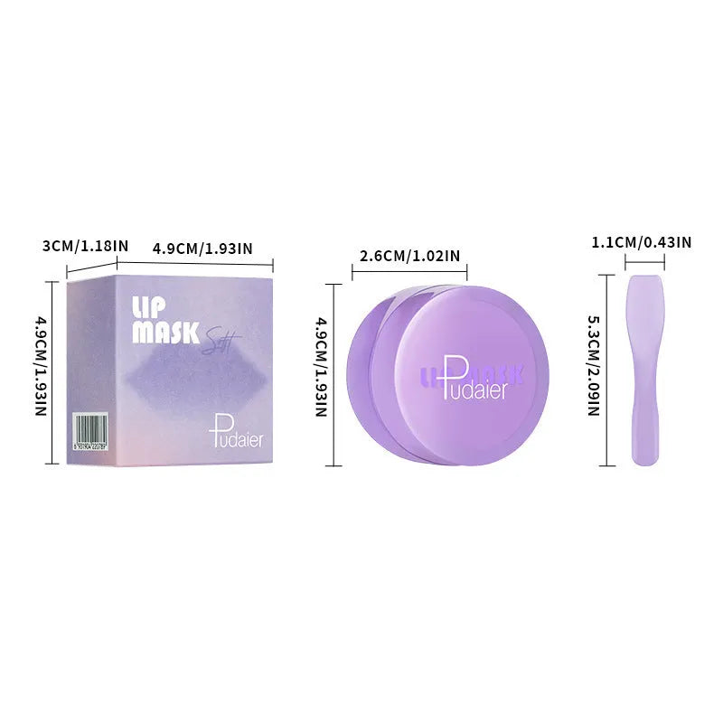 10ml exfoliating lip balm tub with applicator scraper for moisturising and softening cutin.