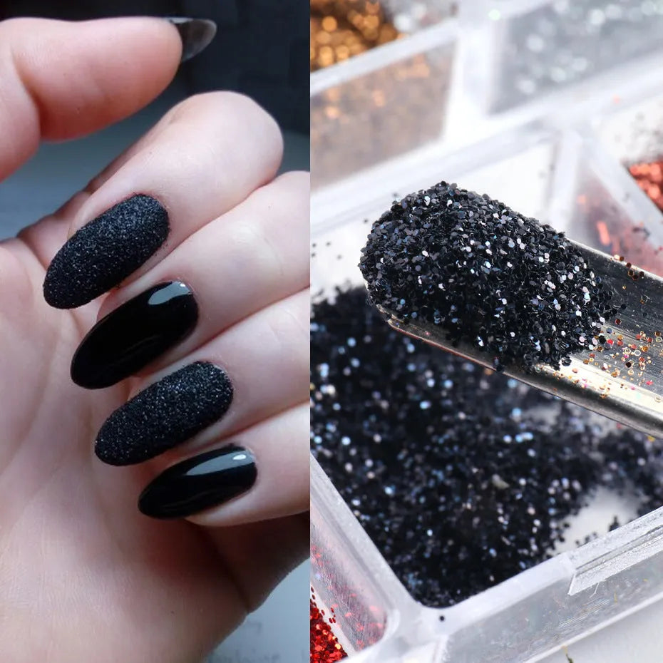 Gold and silver laser irregular nail glitter sequins in 8g box for nail art decoration