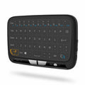 Mini H18 wireless keyboard with 5.3-inch touchpad and 2.4GHz dongle, black finish