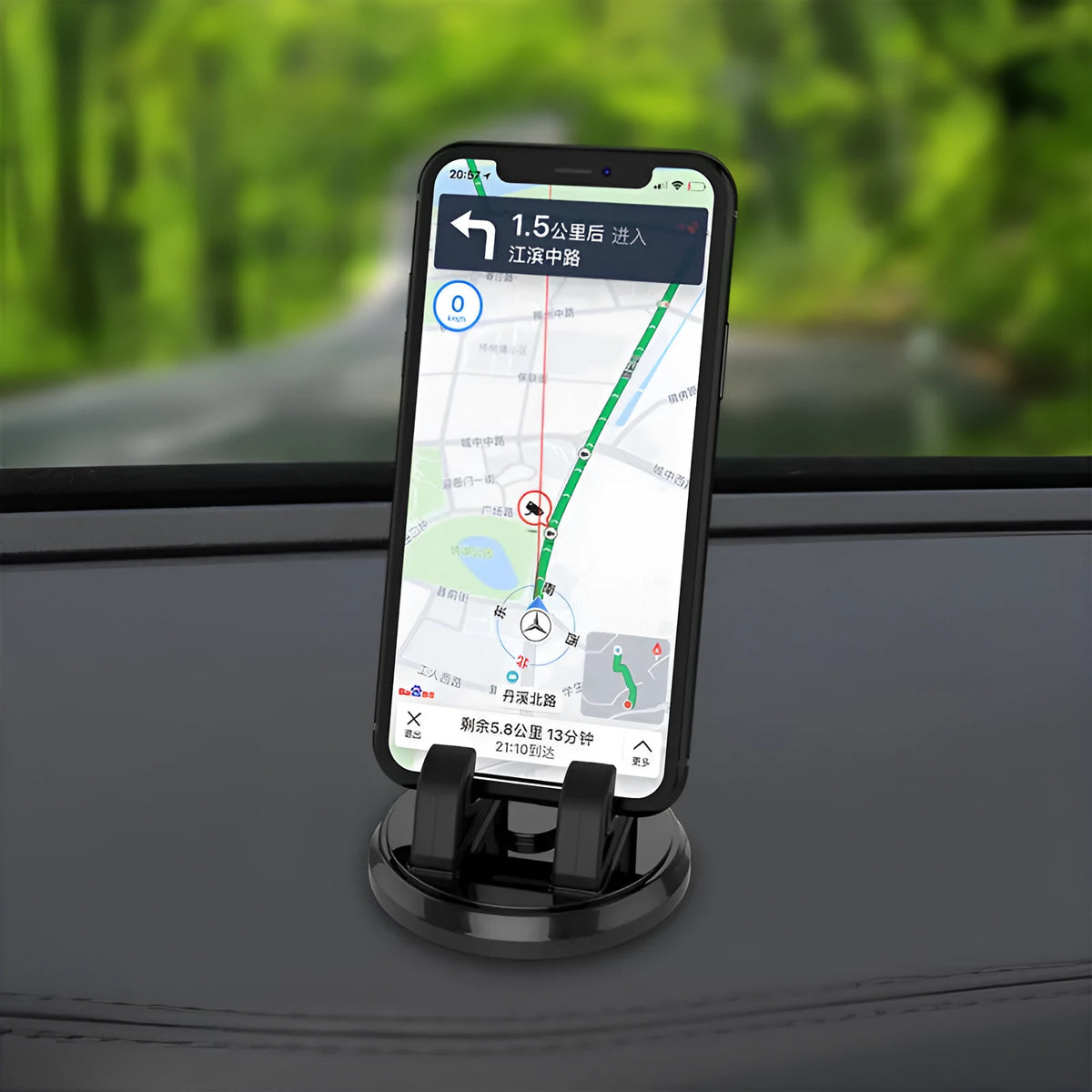 Dashboard car phone holder in black, silver, rose gold or gold for in-car navigation