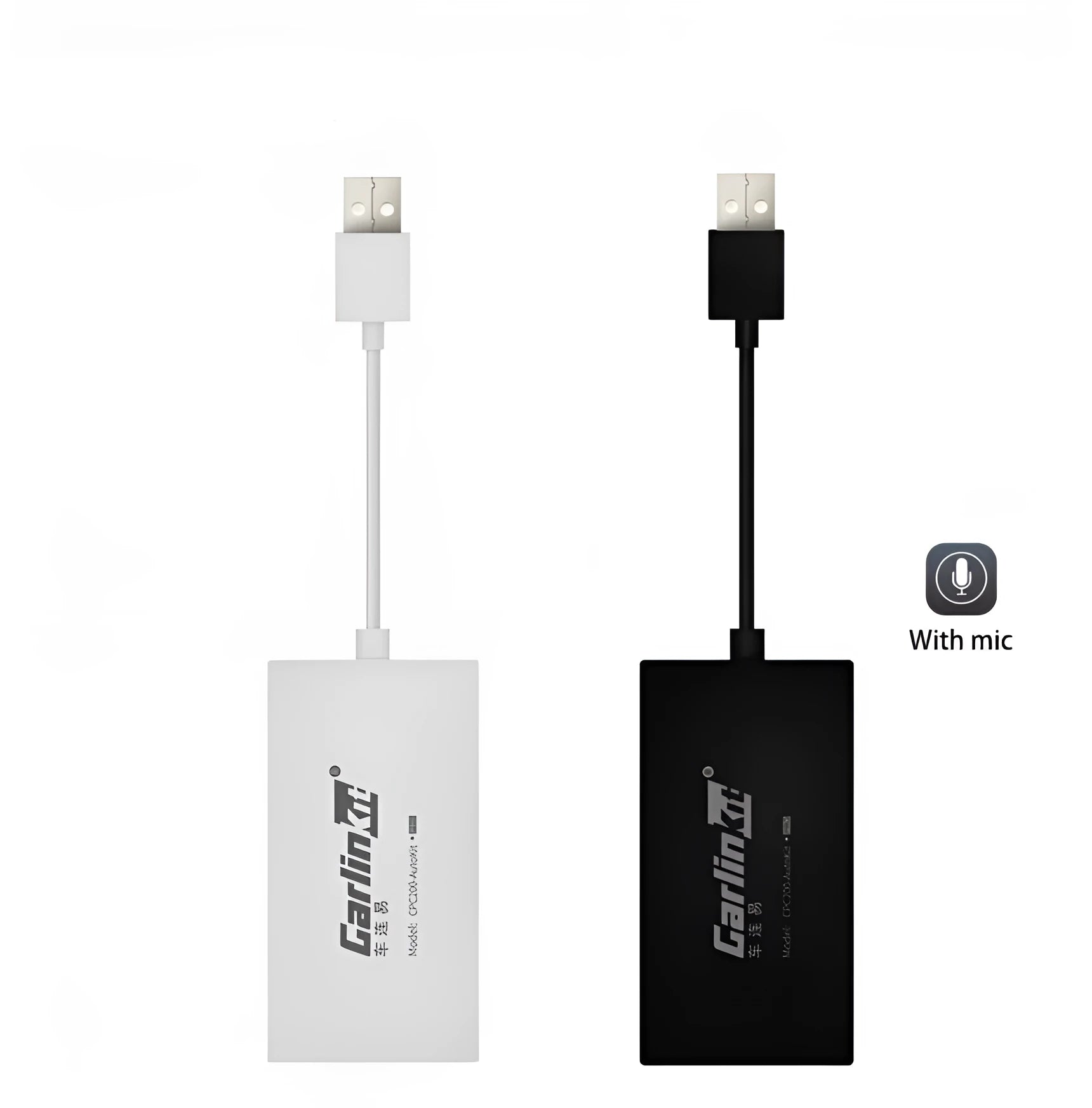 Black Wireless CarPlay USB dongle for connecting iPhone to car navigation screens with voice command