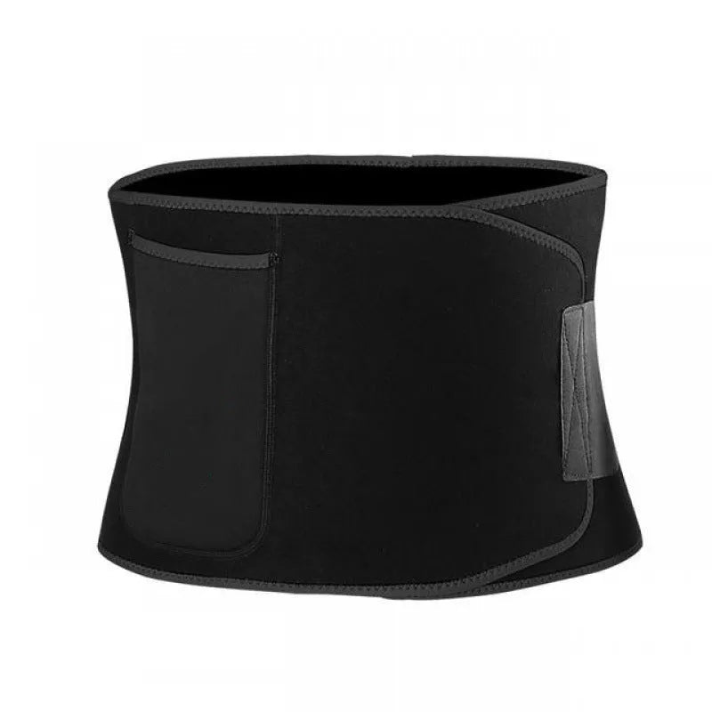 Black adjustable neoprene waist abdominal belt for adult fitness and yoga