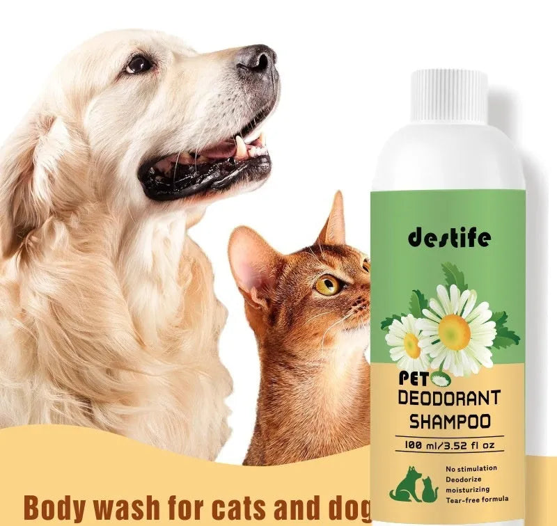 100ml pet shampoo bottle for dogs and cats with fragrance and deodorant properties