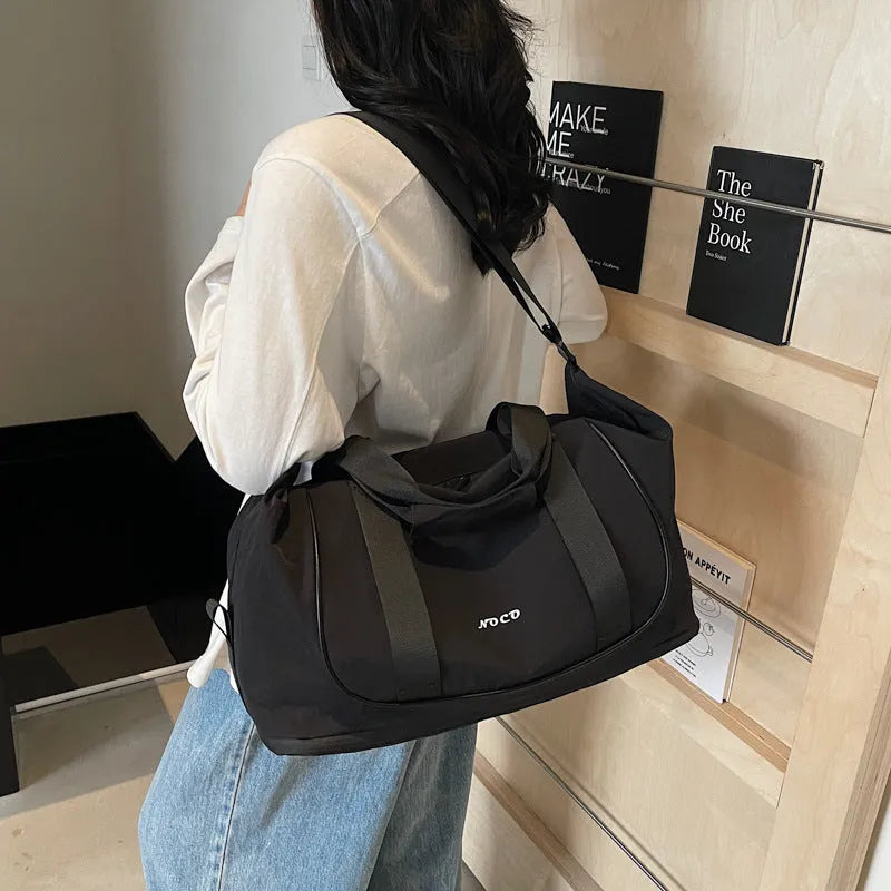 Oxford cloth one shoulder crossbody bag in neutral colour with breathable design for yoga and travel