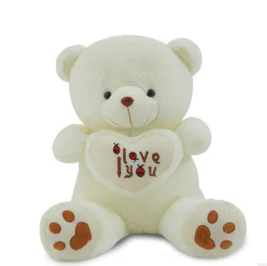 50cm heart-shaped giant teddy bear in beige cotton plush for children