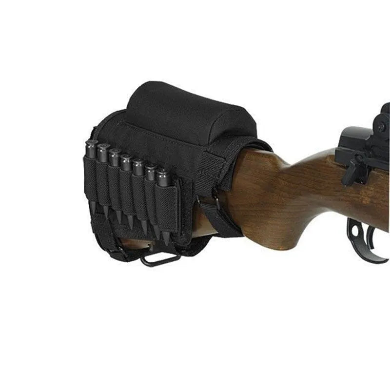 Tactical Crown ambidextrous nylon cheek rest with ammunition carrier for .308 and .300 Winmag in black