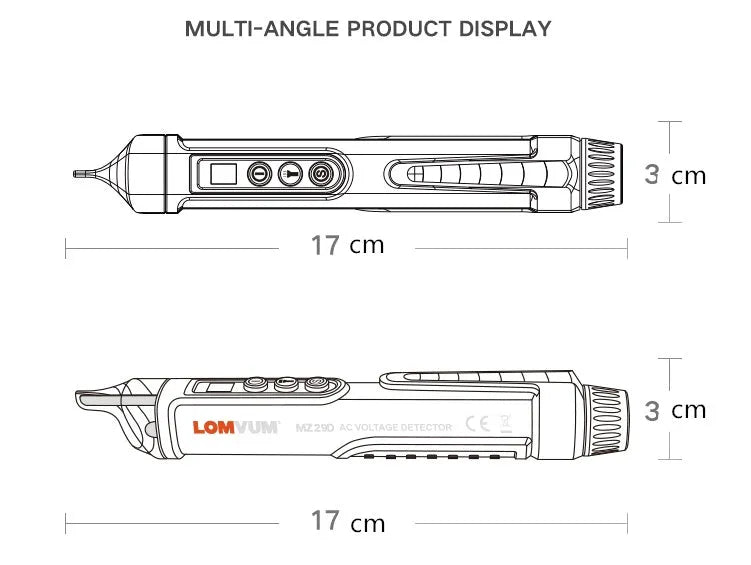 Black intelligent checkpoint test pencil for electrical line detection with display screen