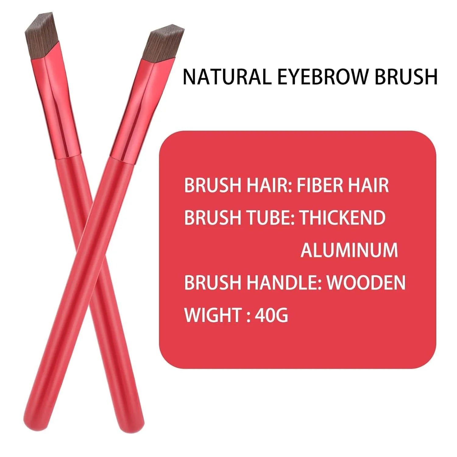 Angled square eyebrow brush for multi-function makeup application in black or brown