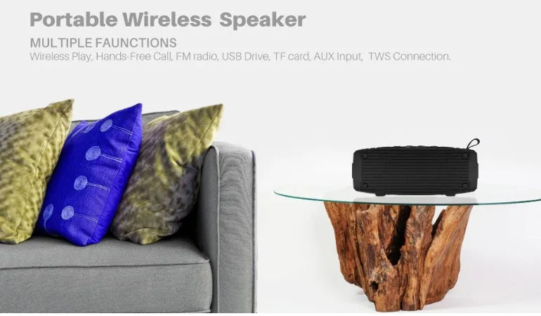 Portable Bluetooth speaker in black, blue, camouflage, graffiti, hip hop, or red colour with USB port