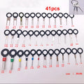 Set of hardened steel wire needle retractors for automotive connector extraction in multi-colour options