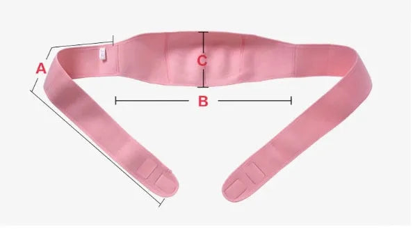 Cotton maternity support belt in pink, pre-pregnancy stomach lift, L 155cm length