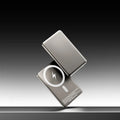 Gun grey magnetic wireless power bank showing slim alloy case with wireless charging surface