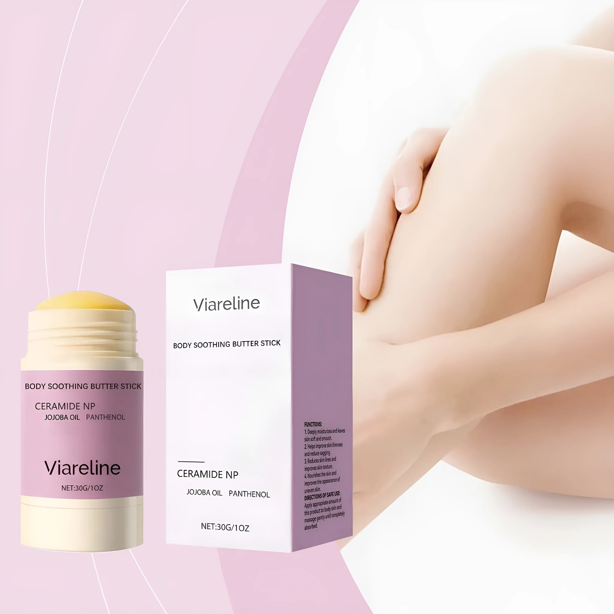 30g anti-wrinkle firming body soothing stick with ceramide NP and jojoba oil ingredients