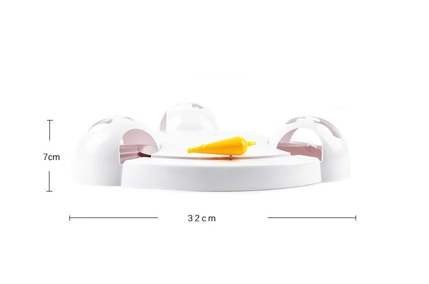White electric cat toy automatic turntable catching mouse simulation 32 cm diameter ABS plastic