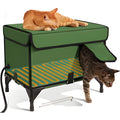 Green foldable cloth cat cage with insulation, shown in a small size.