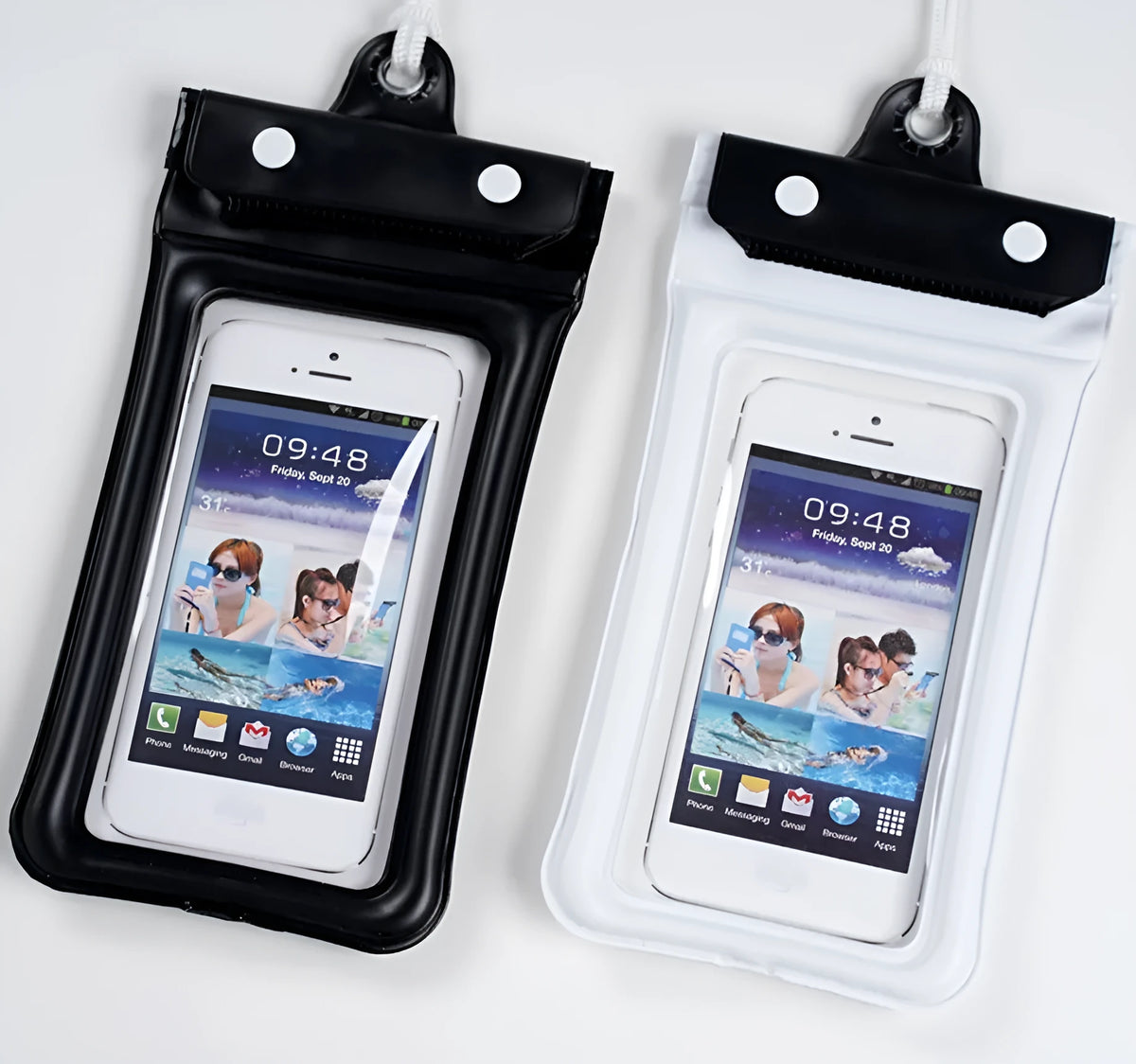 Mobile waterproof bag PVC phone pouch with three-layer seal, 6 inch capacity, 12 colours