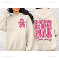Breast Cancer Awareness hoodie sweatshirt with hot stamping pattern and side pockets in pink colour