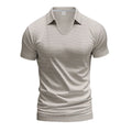 Men's loose fit V-neck casual T-shirt in cotton blend fabric, shown in Army Green colour